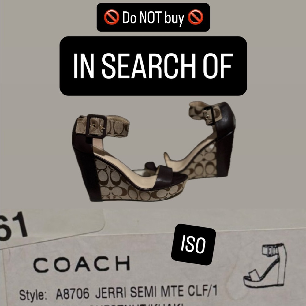 Coach Chestnut and Khaki Wedge Sandals